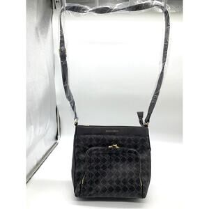 Isaac Mizrahi Live Crossbody Bag Women Multi Pouch Signature Canvas Gray Purse
